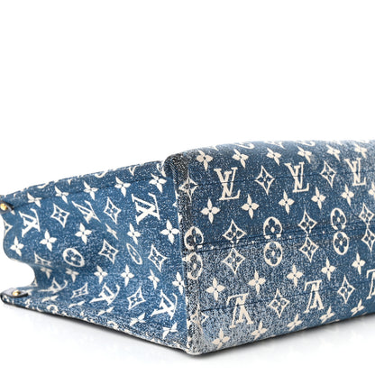 Louis Vuitton Monogram Jacquard Denim Onthego MM Bleu 8 of 12