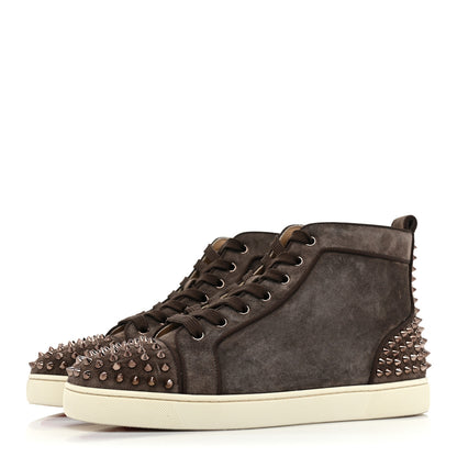 Christian Louboutin Mens Suede Lou Spikes Flat Sneakers 43 Castor Africa 3 of 12