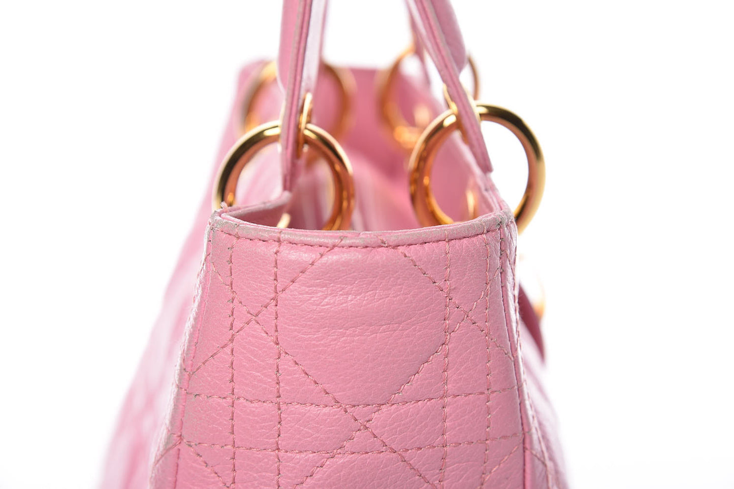 Grained Calfskin Cannage Medium Lady Dior Pink