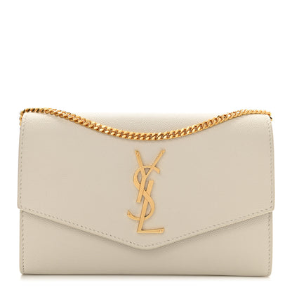 Saint Laurent Grain De Poudre Monogram Uptown Chain Wallet Crema Soft 3 of 11