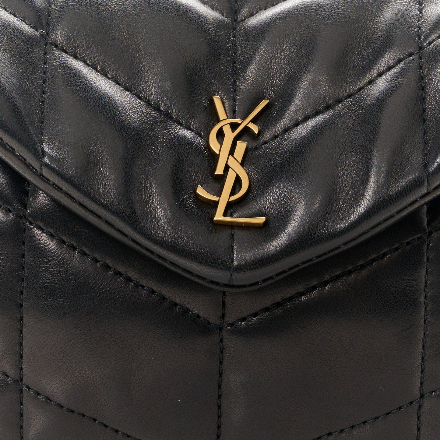 Lambskin Monogram Loulou Puffer Pouch Clutch Black