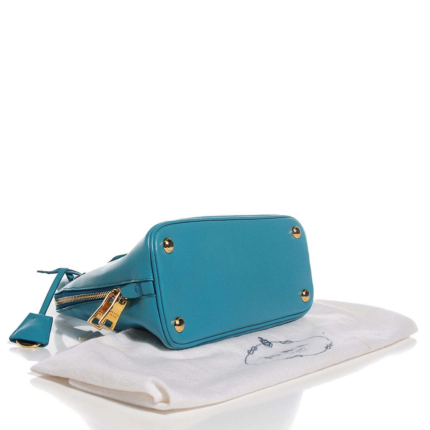 Saffiano Lux Mini Promenade Tote Turchese