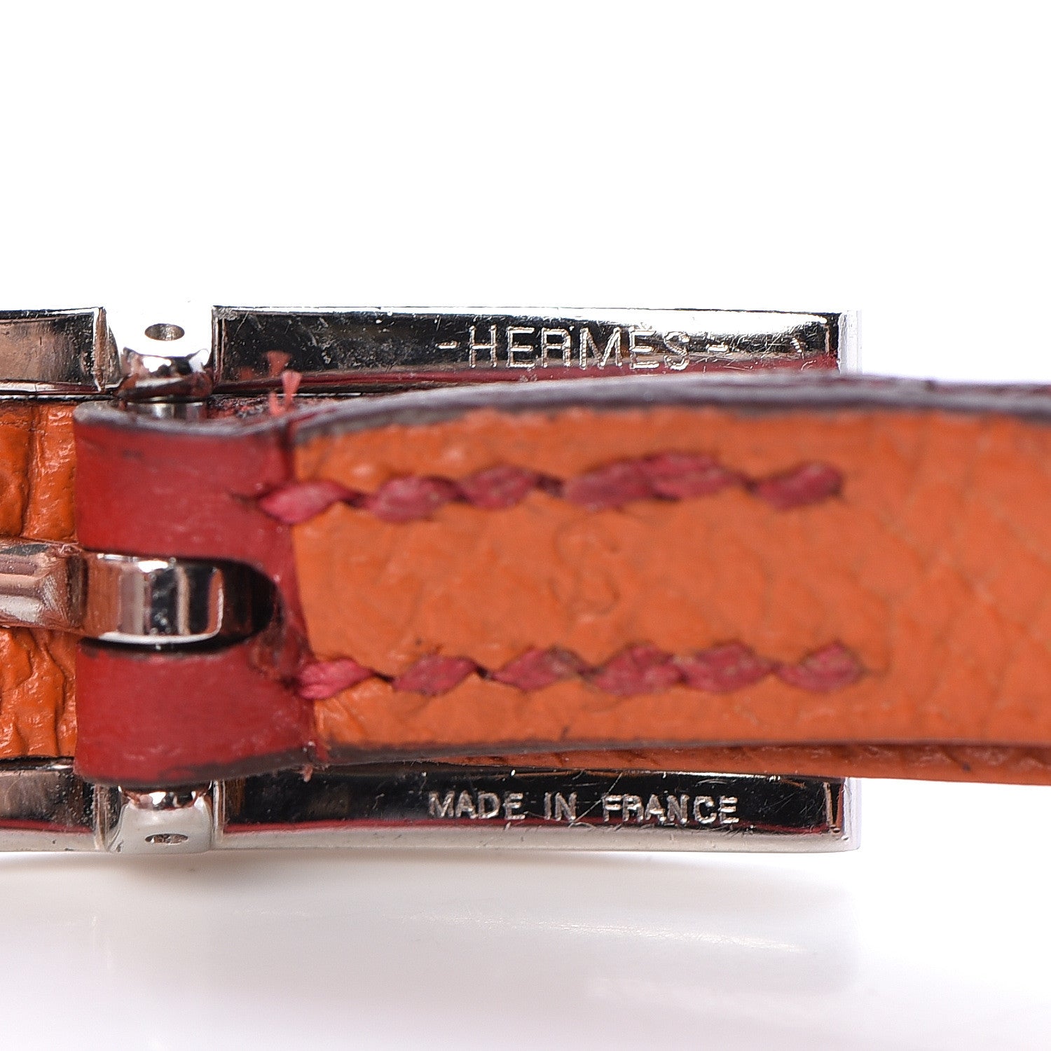 Hermes Epsom Behapi Double Tour Bracelet S Rouge Casaque Orange 5 of 6
