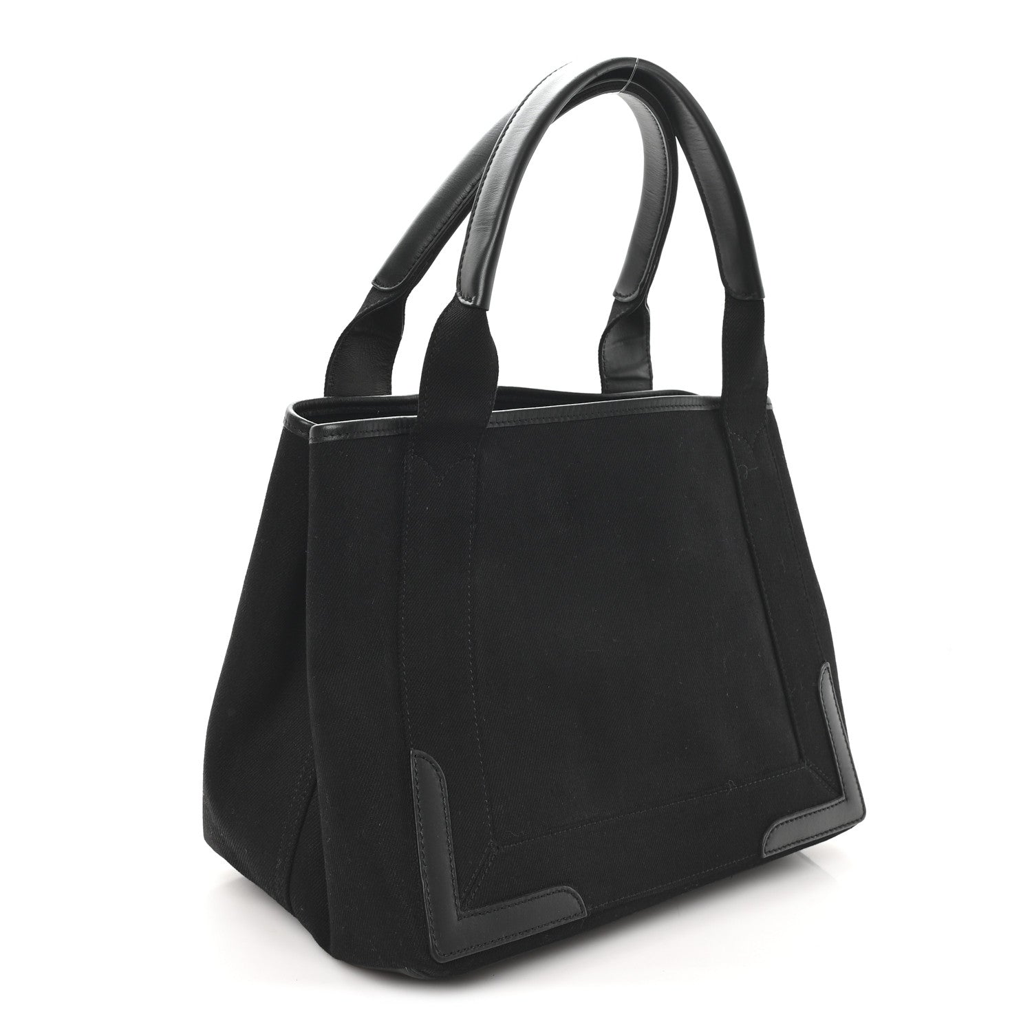 Balenciaga Cotton Canvas Calfskin S Navy Cabas Black 4 of 10