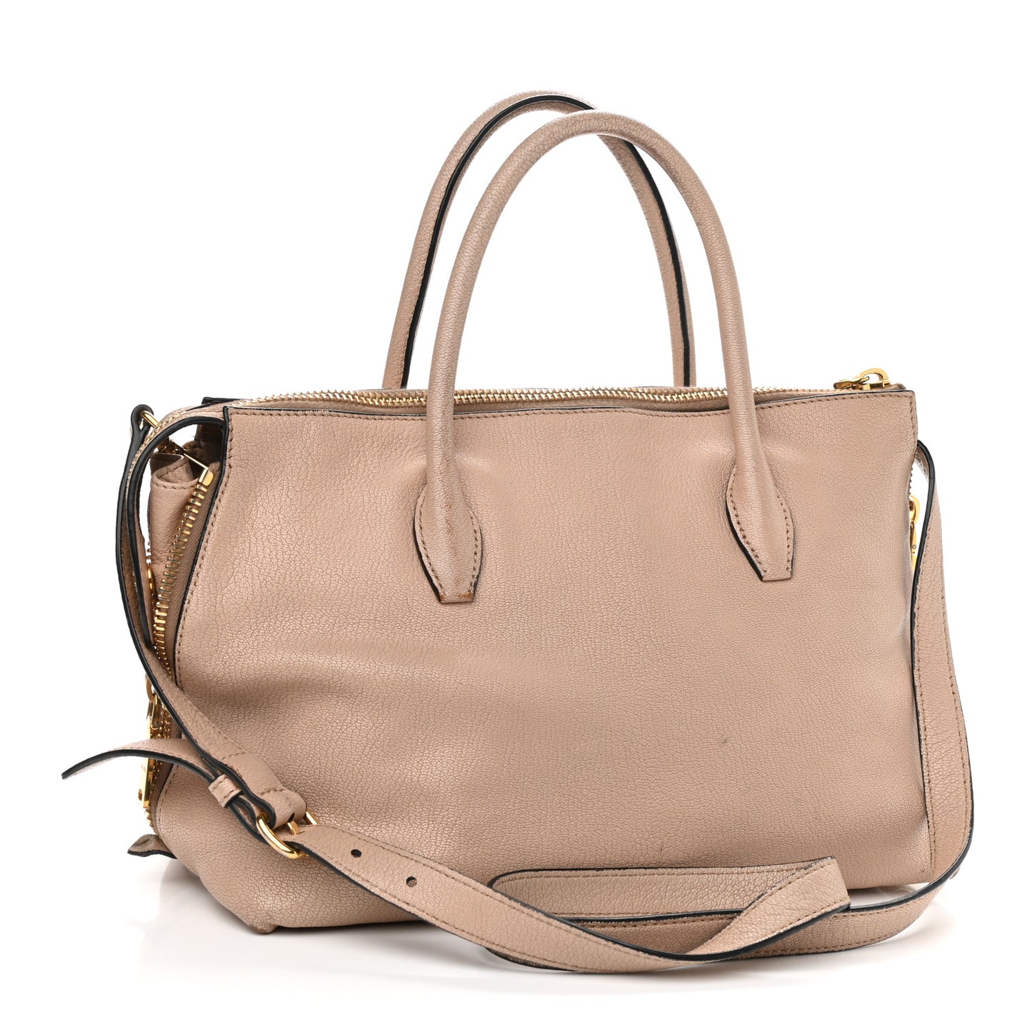 Goatskin Madras Top Handle Tote Cammeo