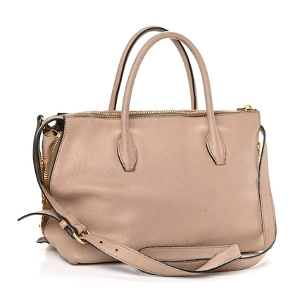Miu Miu Goatskin Madras Top Handle Tote Cammeo 3 of 17