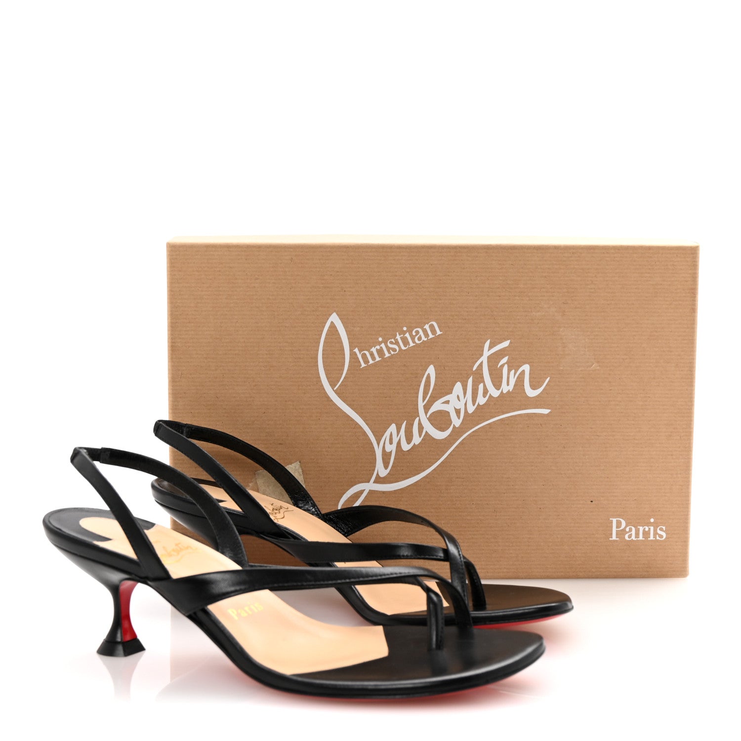 Christian Louboutin Kid Taralita 55 Thong Sandals 36.5 Black 9 of 9