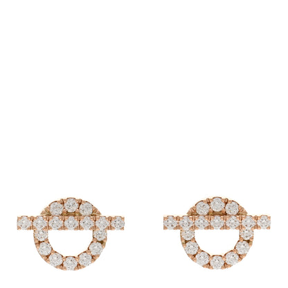 Hermes 18K Rose Gold Diamond Finesse Earrings 1 of 5