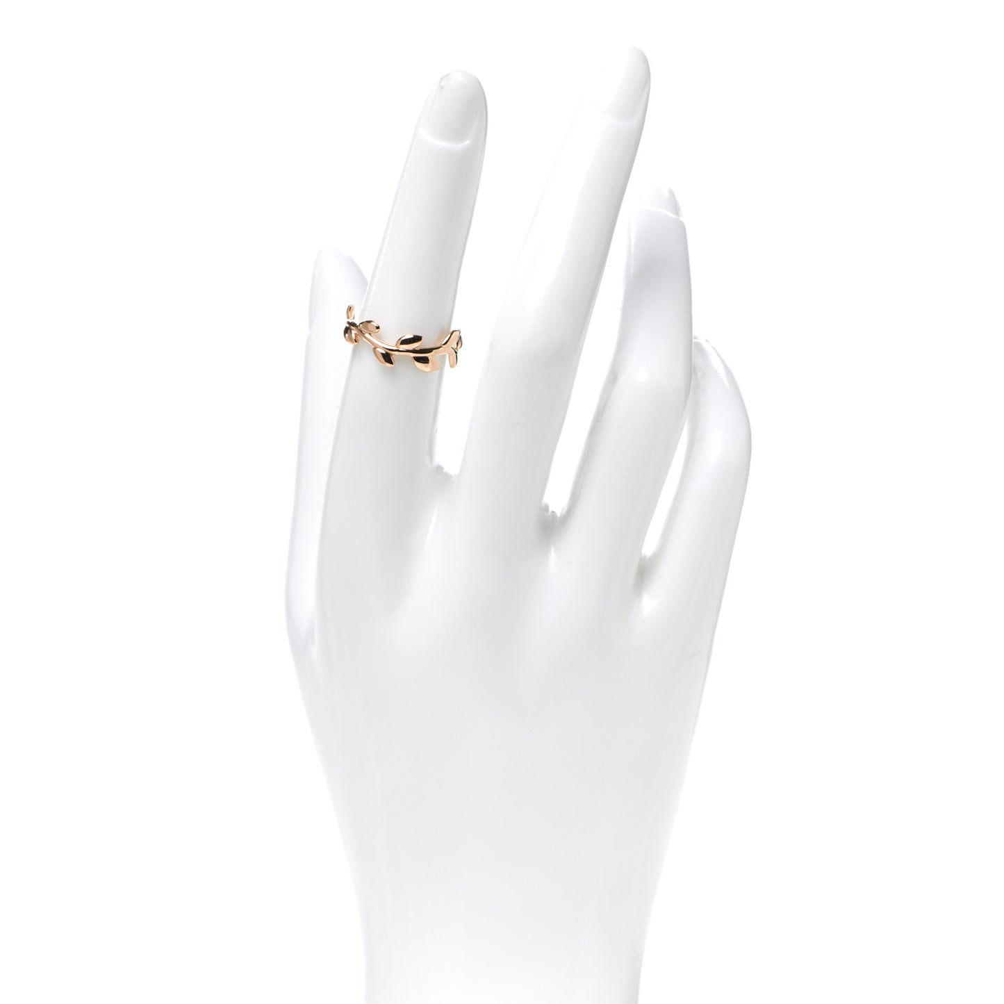 18K Rose Gold Narrow Paloma Picasso Olive Leaf Band Ring 52 6