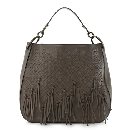 Bottega Veneta Nappa Intrecciato Fringe Large Brio Loop Hobo Brown 1 of 11