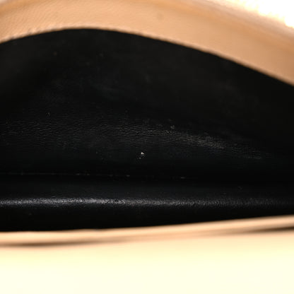 Saint Laurent Grain De Poudre Matelasse Chevron Monogram Envelope Chain Wallet Nude Powder 10 of 12