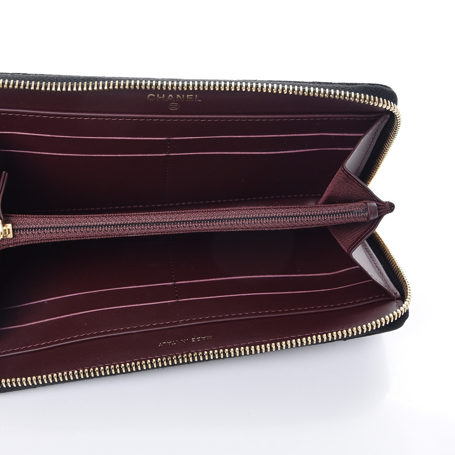 Chanel Caviar Quilted Large Gusset Zip Around Wallet Black 5 of 10