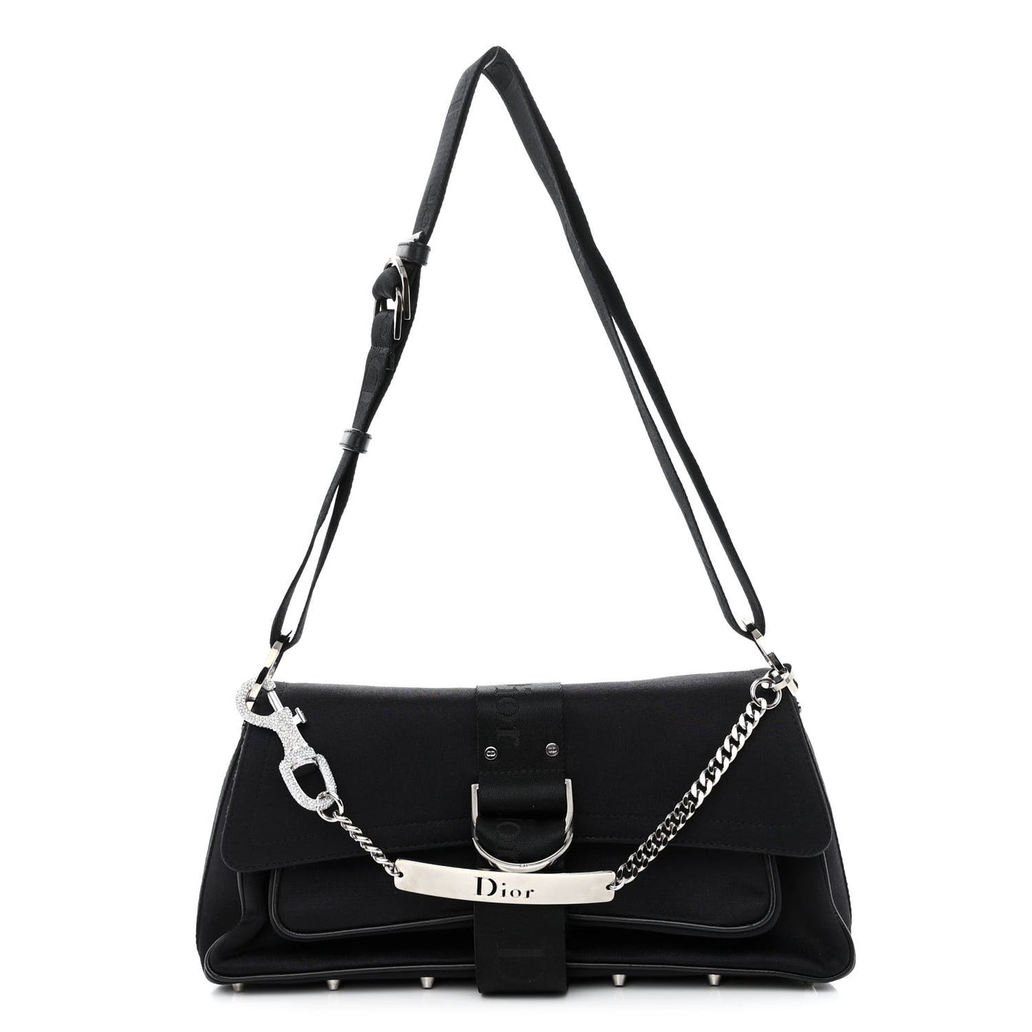Silk Jersey Crystal Hardcore Clutch Black