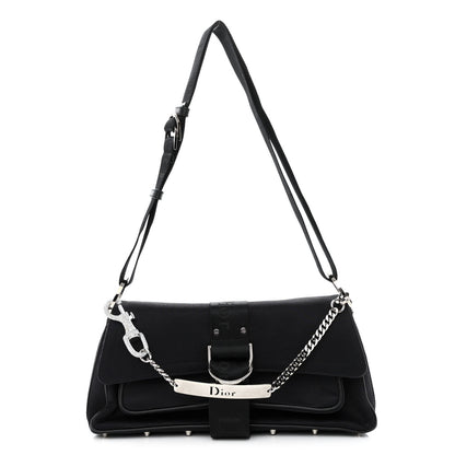 Christian Dior Silk Jersey Crystal Hardcore Clutch Black 1 of 12