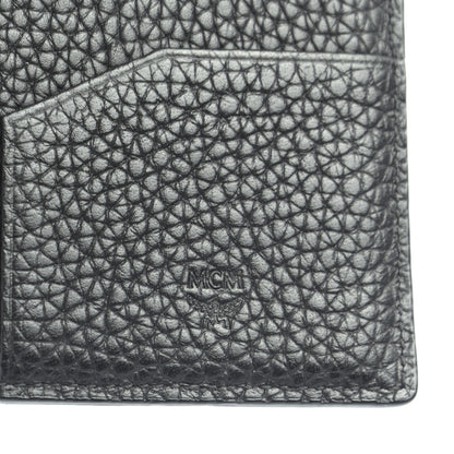 MCM Calfskin Ottomar Monogram Mini Bi-Fold Card Wallet Black 6 of 7