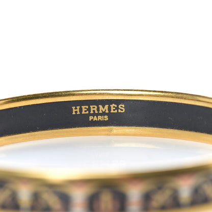 Hermes Enamel Printed Narrow Musical Instruments Bracelet 70 4 of 5