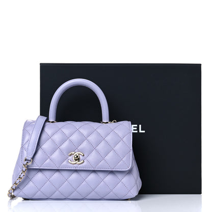 Chanel Caviar Quilted Mini Coco Handle Flap Light Purple 11 of 11
