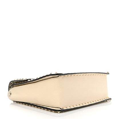 Valentino Garavani Grained Calfskin Rockstud Top Handle Flap Shoulder Bag Light Ivory 4 of 14