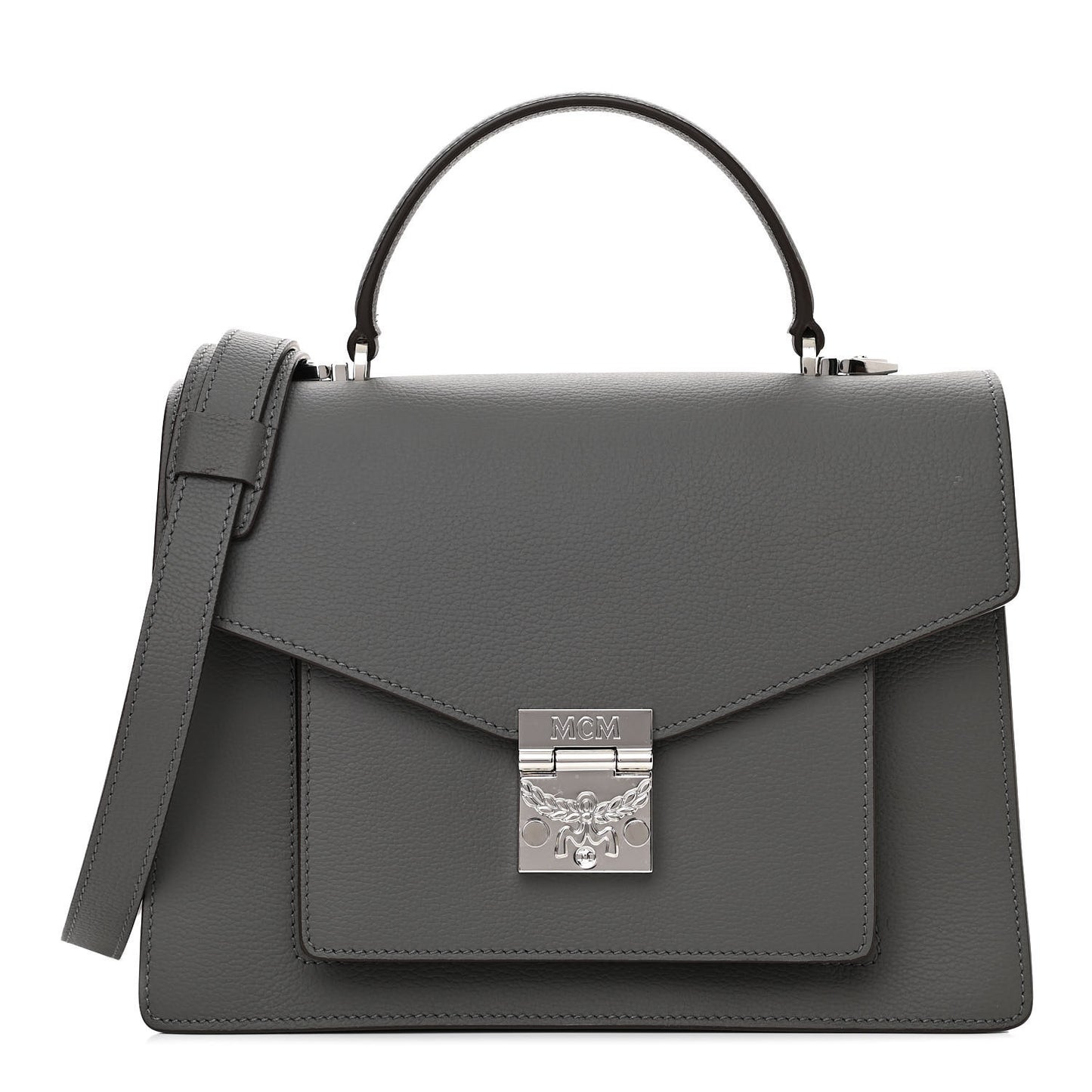 Grained Calfskin Medium Patricia Park Avenue Satchel Grey
