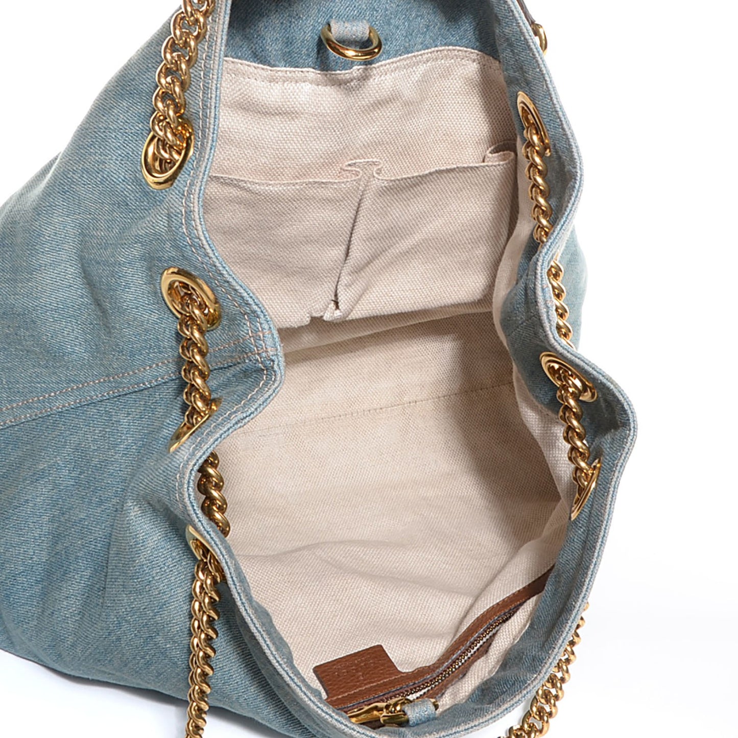 Denim Medium Soho Chain Shoulder Bag Blue