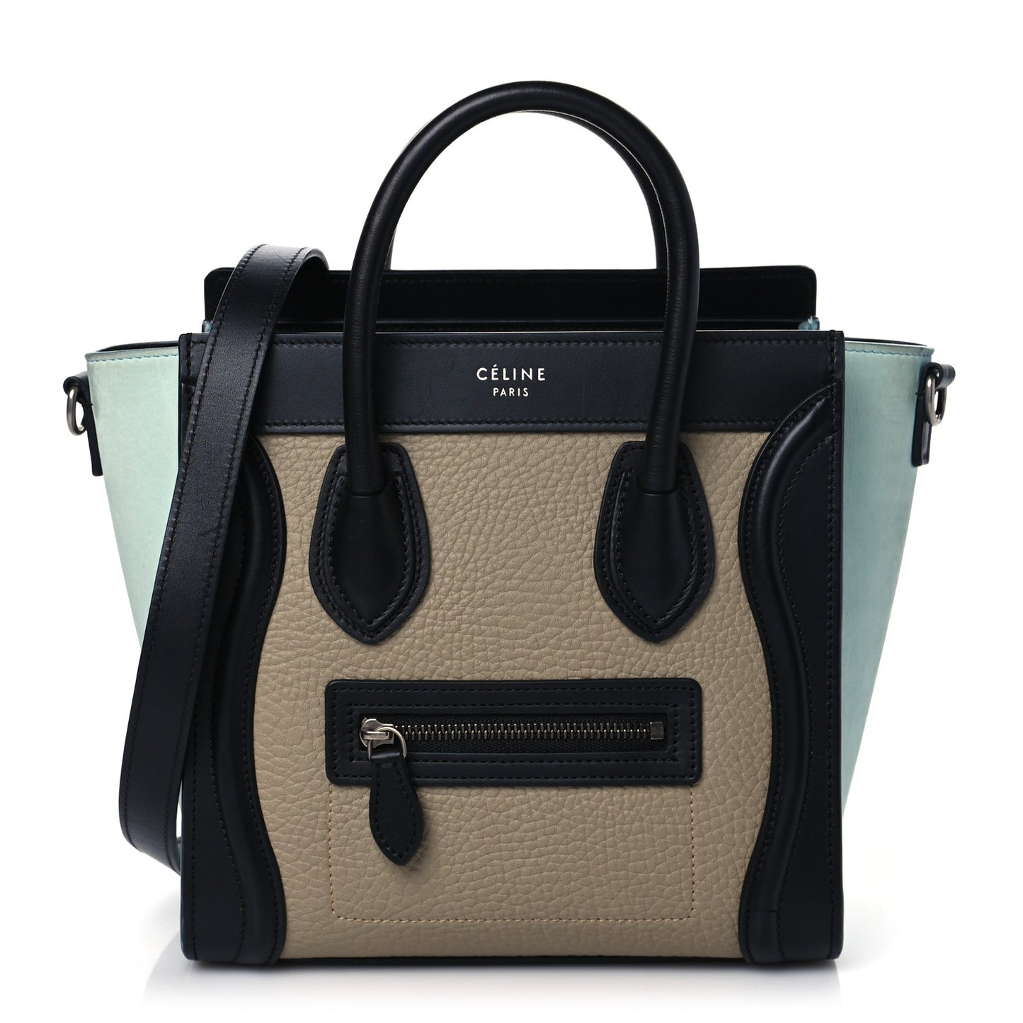 Drummed Calfskin Nano Tri-Color Luggage Antarctic