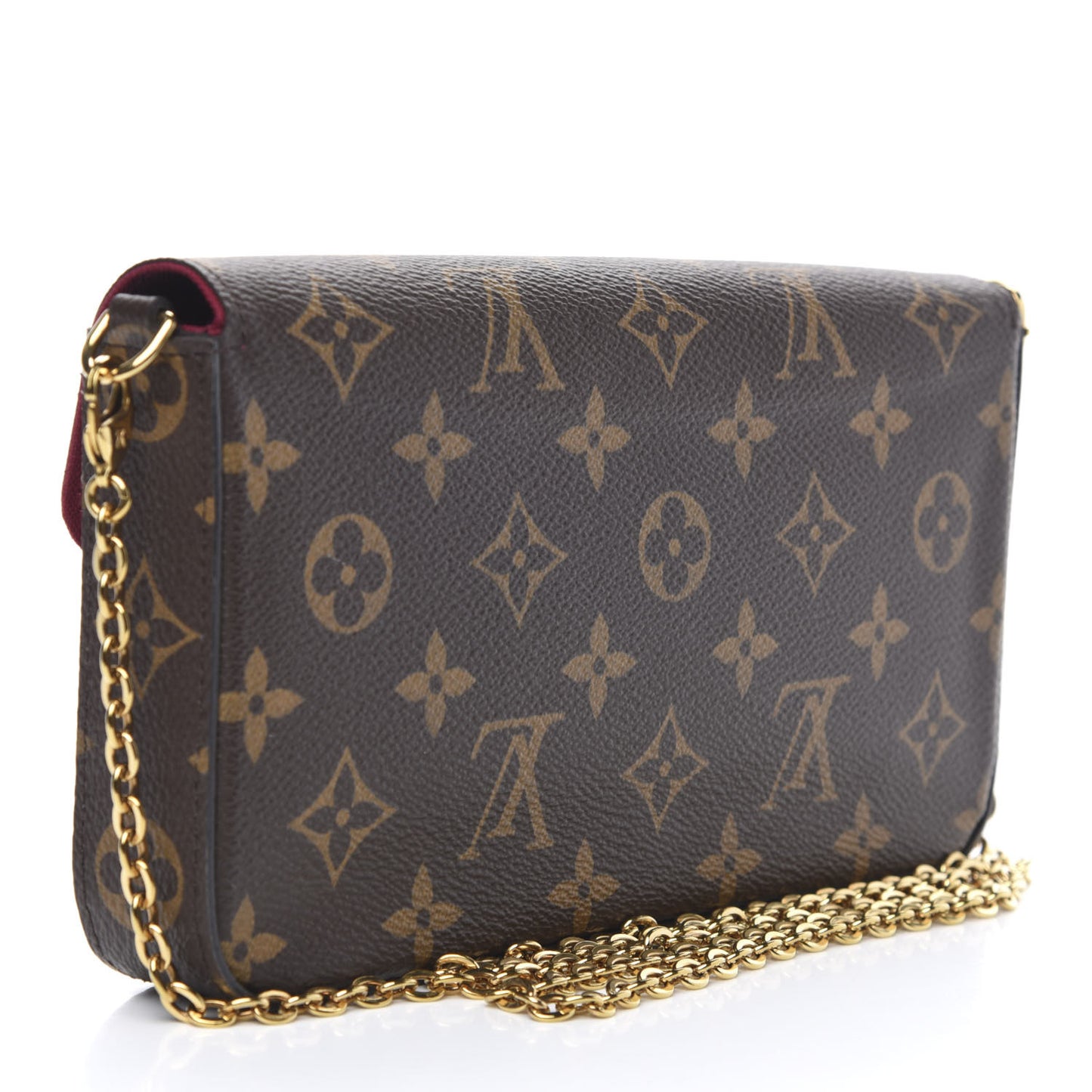 Monogram Pochette Felicie Chain Wallet Fuchsia