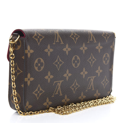 Louis Vuitton Monogram Pochette Felicie Chain Wallet Fuchsia 3 of 11