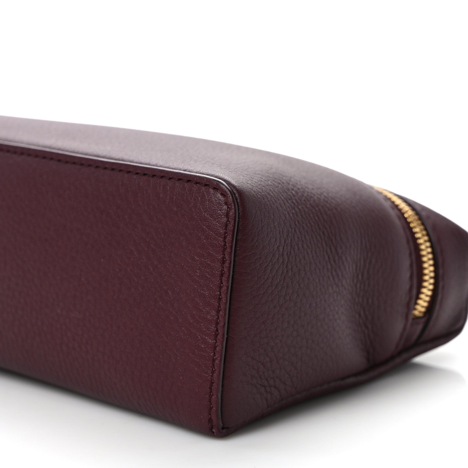 Loro Piana Grained Calfskin L19 Extra Pocket Pouch Azuki Beans