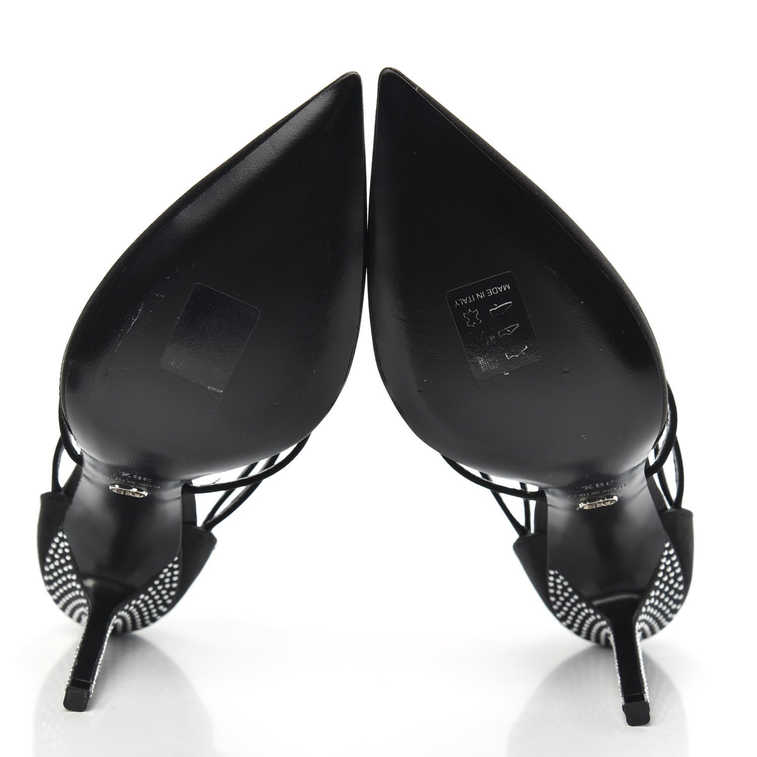 Christian Dior Satin Crystal Star Strap Sandals 38.5 Black 5 of 9