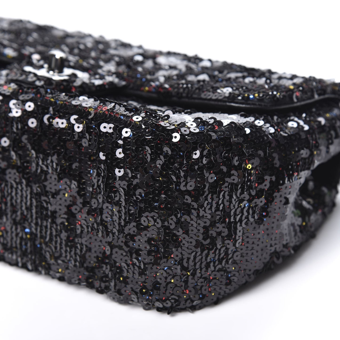 Sequin Medium Single Flap Multicolor Black