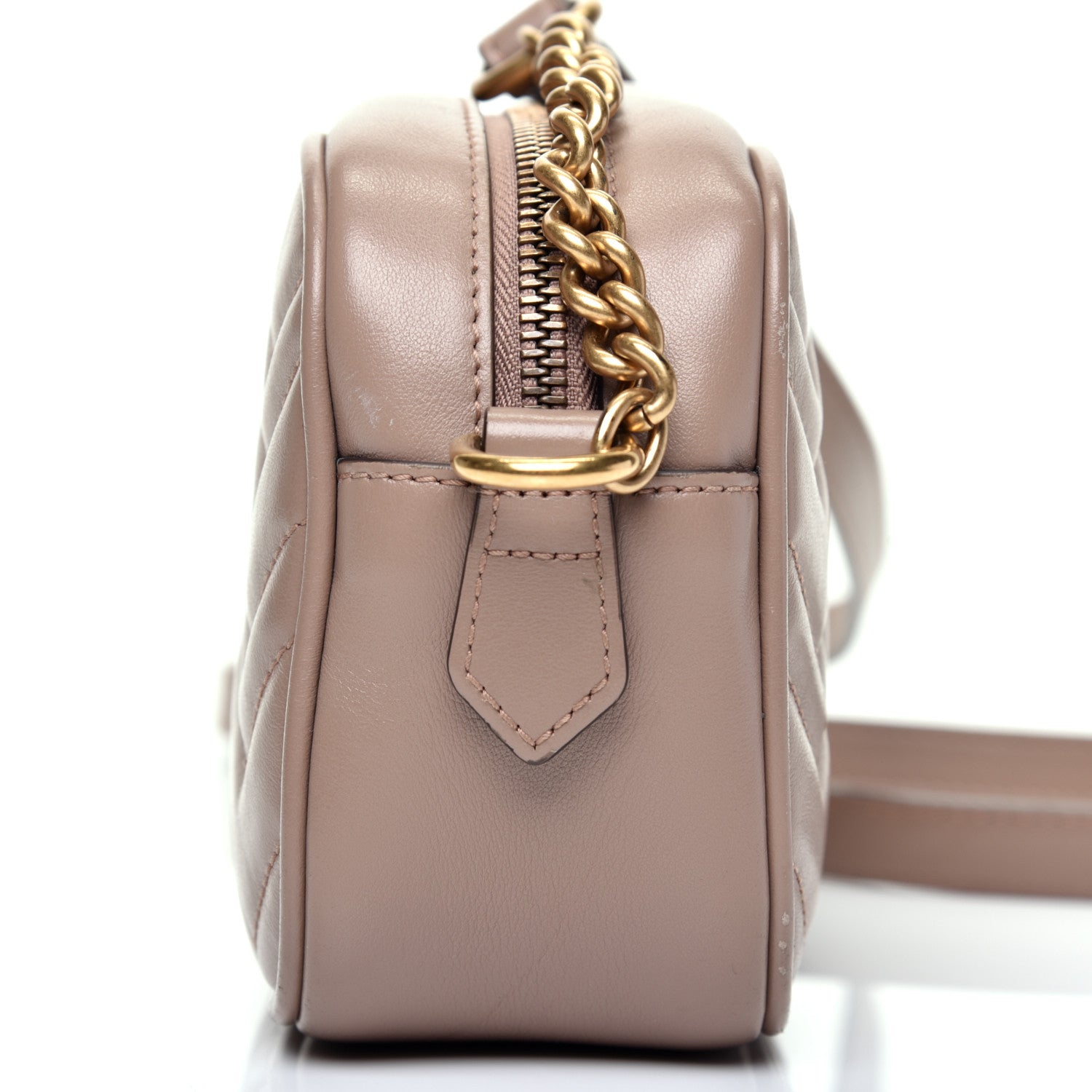 Gucci Calfskin Matelasse Mini GG Marmont Chain Shoulder Bag Porcelain Rose 13 of 13