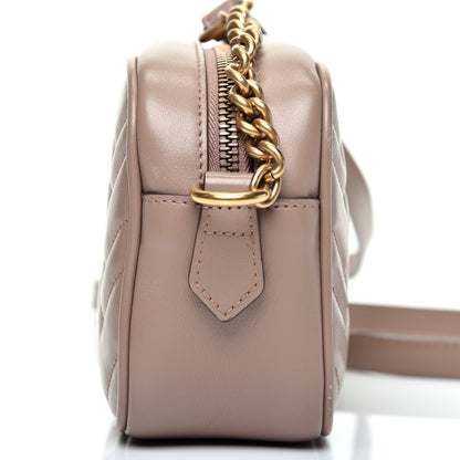 Gucci Calfskin Matelasse Mini GG Marmont Chain Shoulder Bag Porcelain Rose 13 of 13