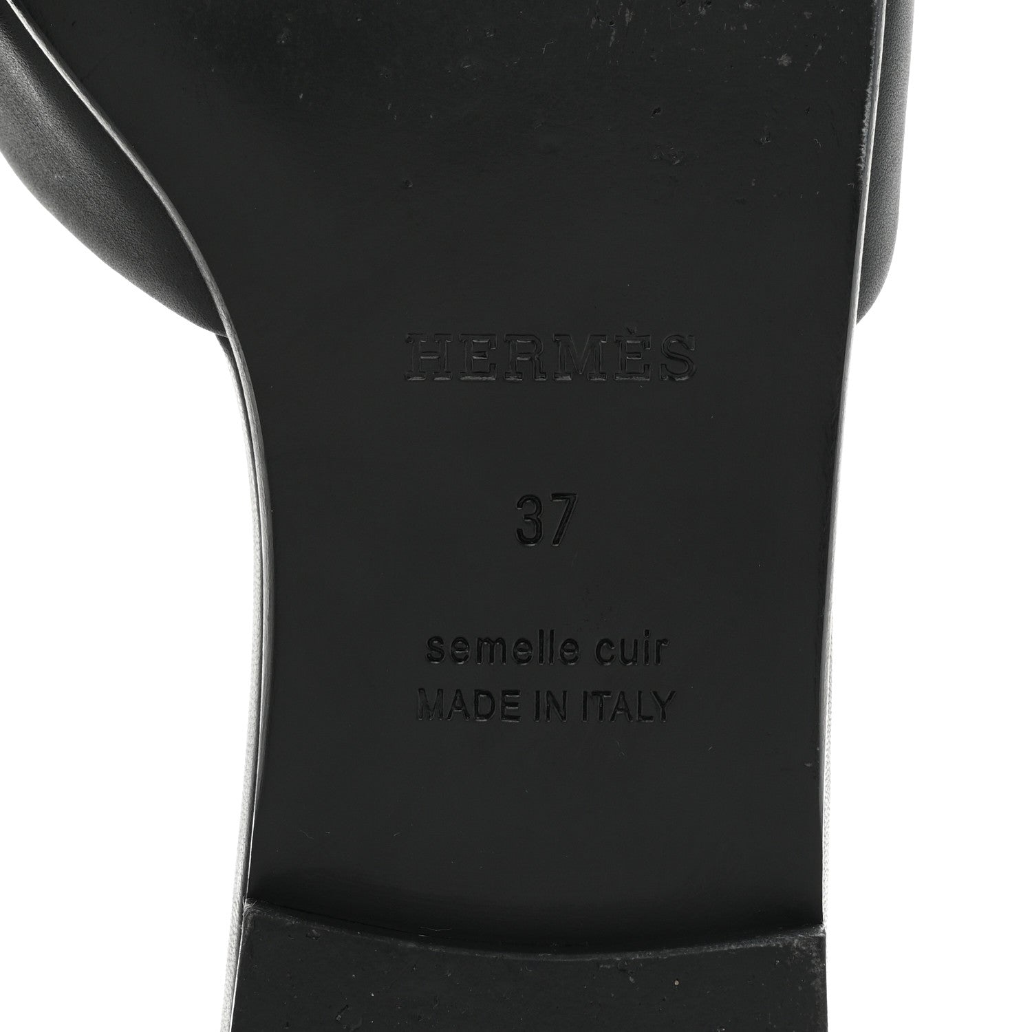 Hermes Calfskin Dune Sandals 37 Black 6 of 11