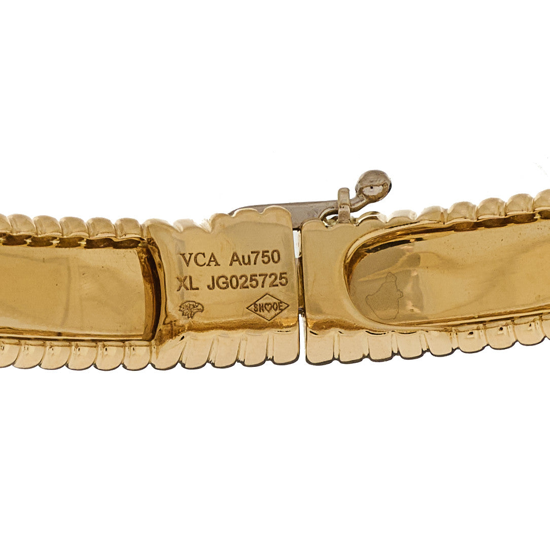 Van Cleef & Arpels 18K Yellow Gold Perlee Signature Bangle Bracelet XL 3 of 4