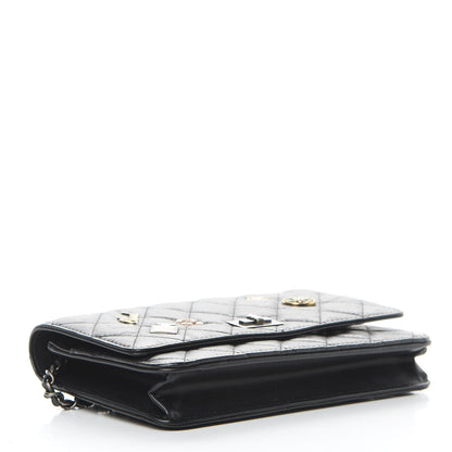 Chanel Aged Calfskin Lucky Charms Casino 2.55 Reissue Wallet on Chain WOC Black 4 of 15