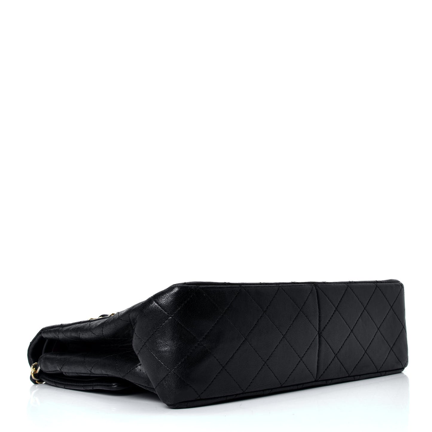 Lambskin Quilted Medium Double Flap Black