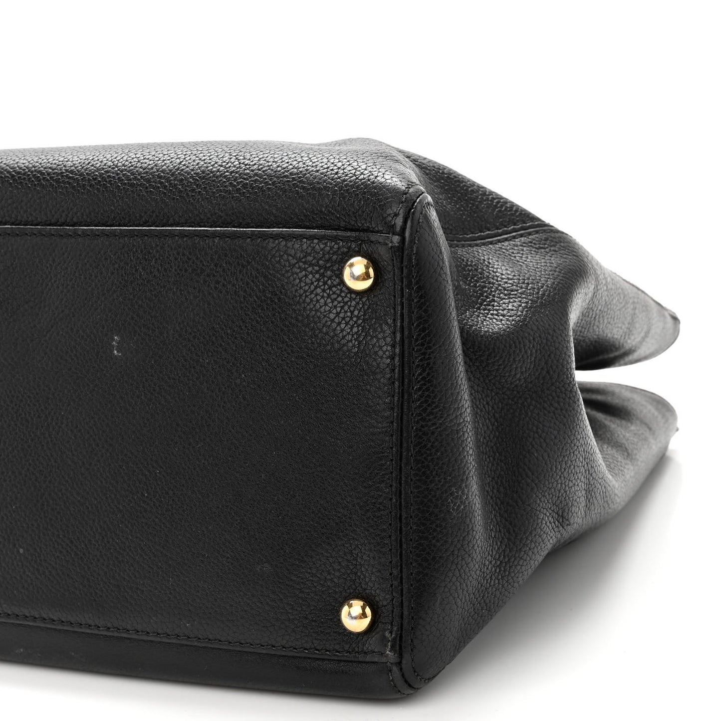 Calfskin Cerf Executive Shopper Tote Black