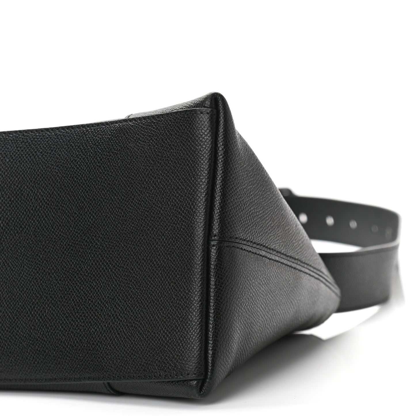 Grained Calfskin Monochrome M Downtown Shoulder Bag Black