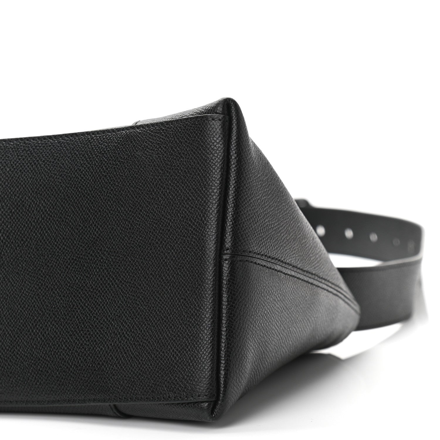 Balenciaga Grained Calfskin Monochrome M Downtown Shoulder Bag Black 9 of 9