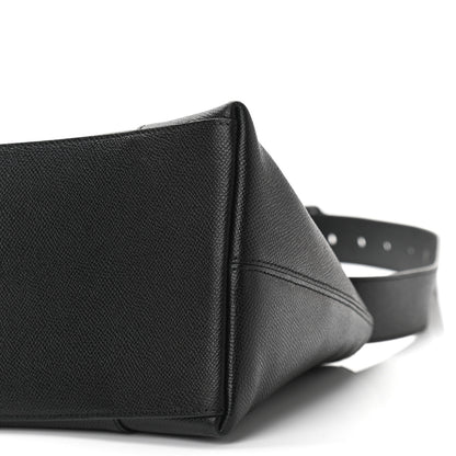 Balenciaga Grained Calfskin Monochrome M Downtown Shoulder Bag Black 9 of 9