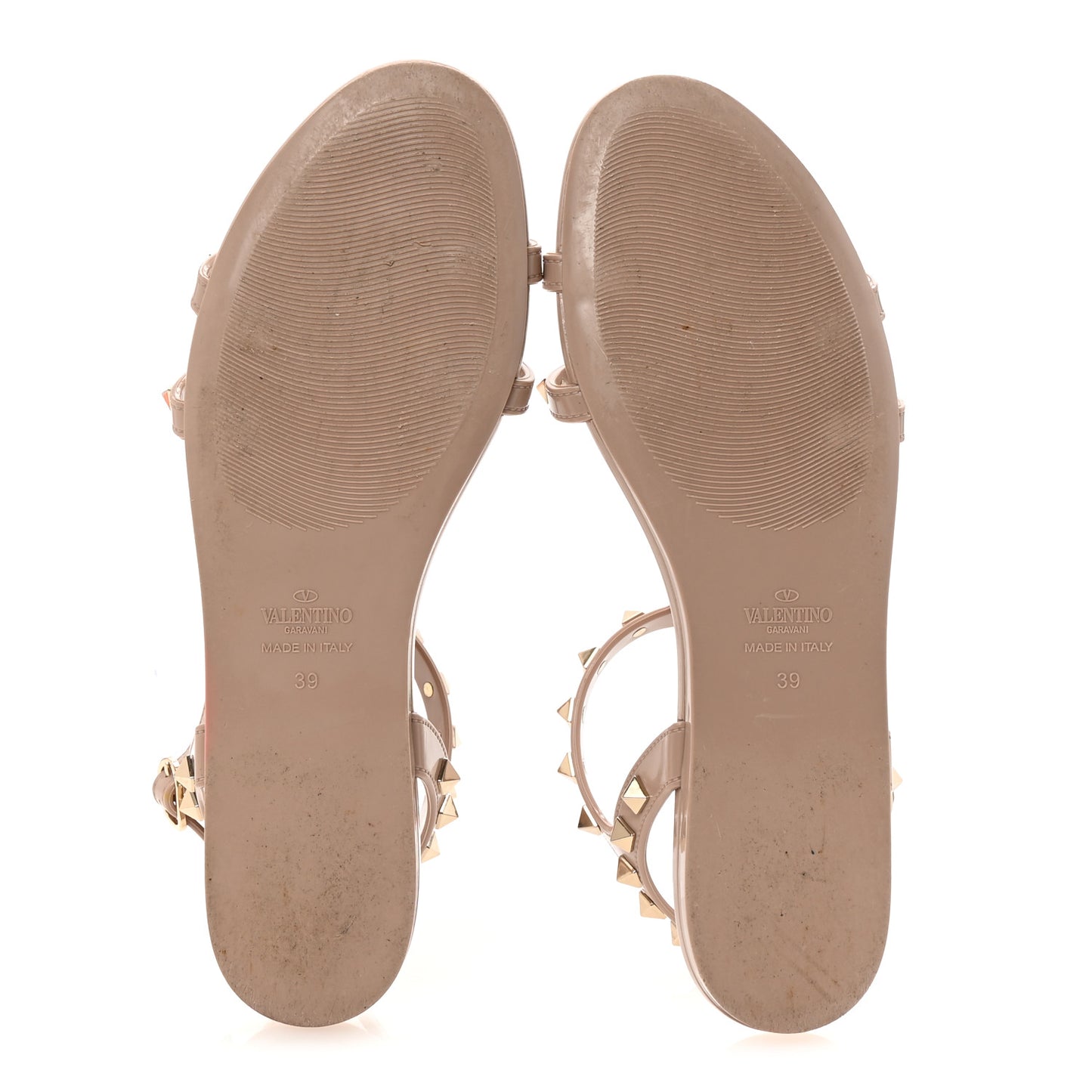 PVC Jelly Rockstud Caged Sandals 39 Poudre
