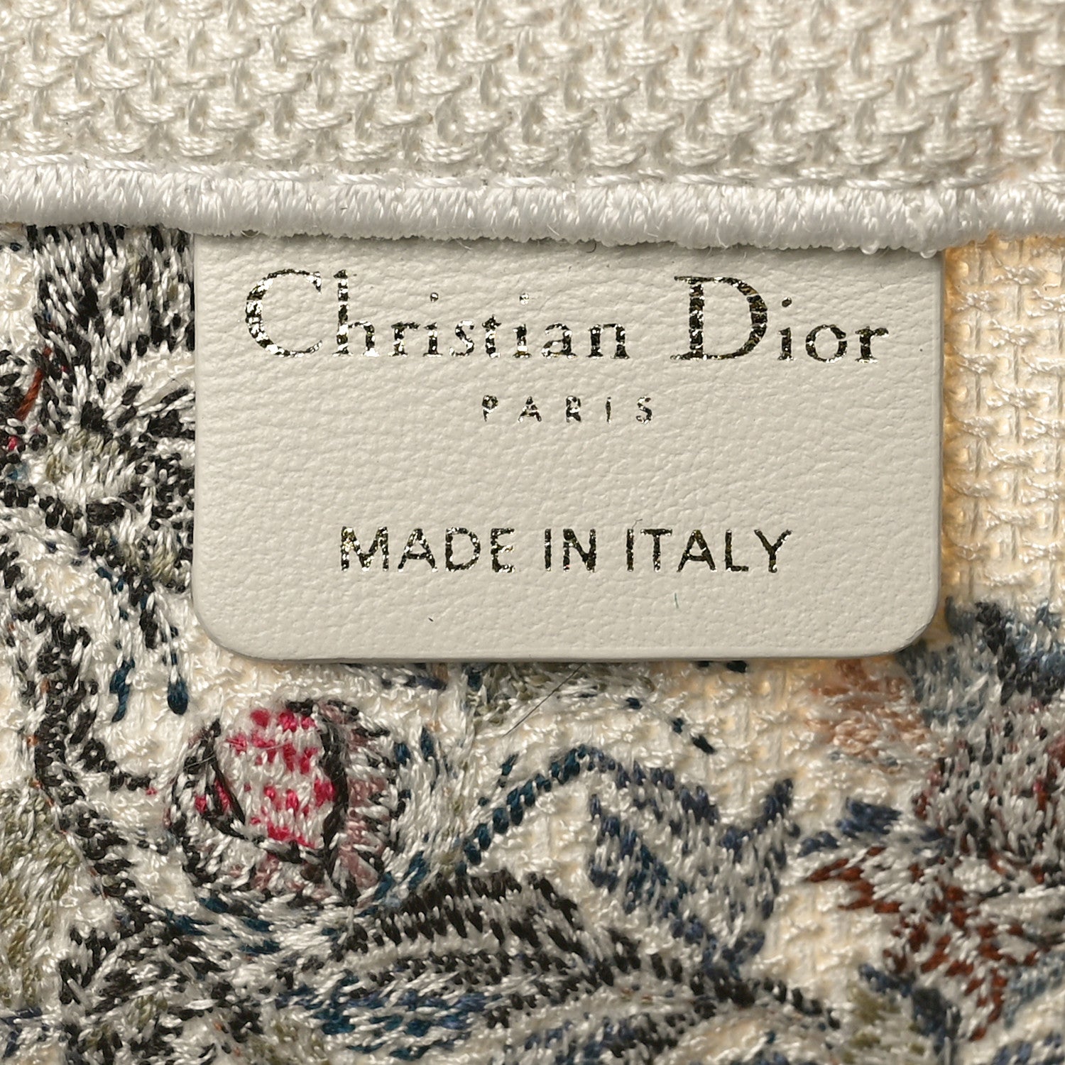 Christian Dior Canvas Embroidered Medium Jardin D'Hiver Book Tote Latte Multicolor 6 of 10
