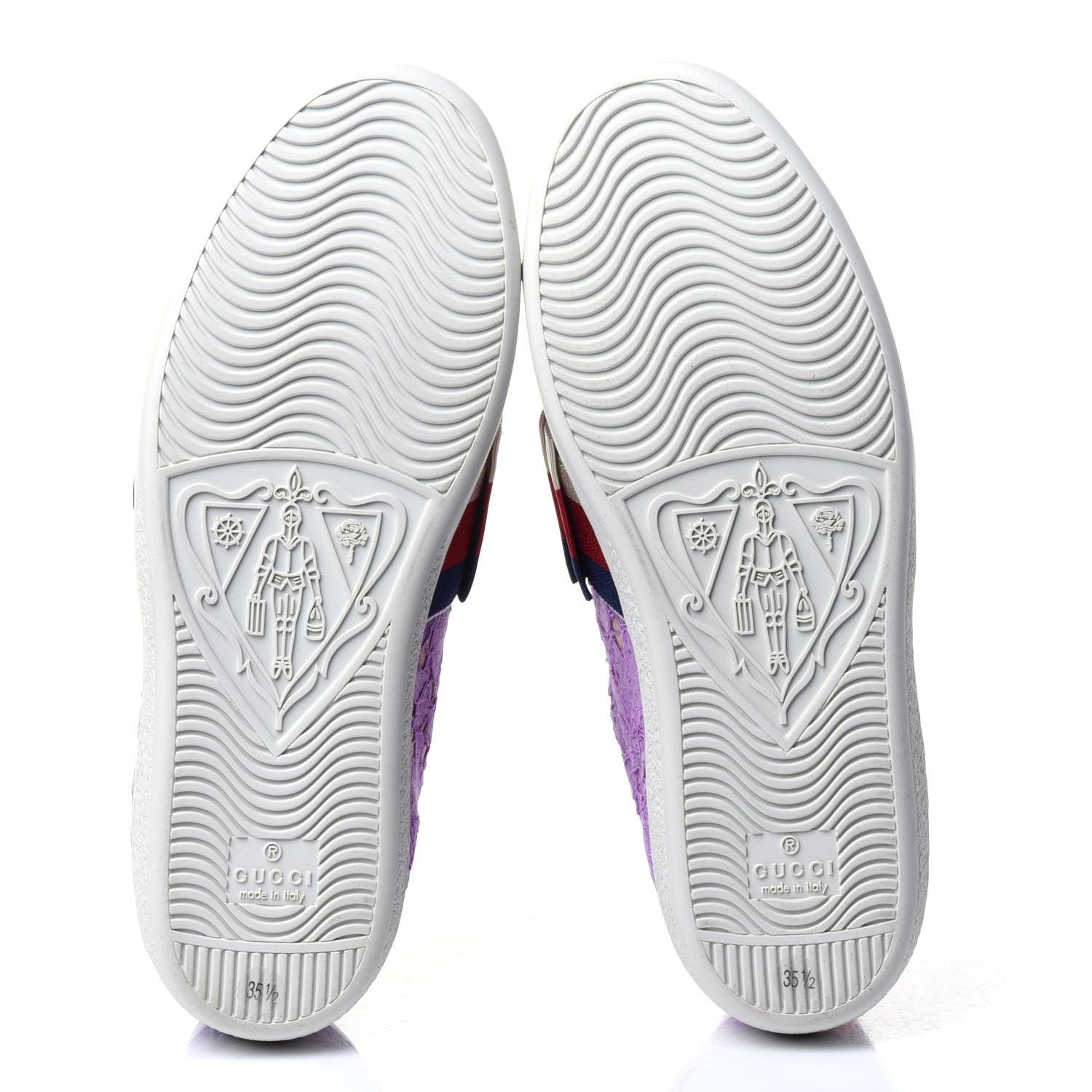 Gucci Lace Crystal Sylvie Web Flower Leaf Womens Ace Sneakers 35.5 Wisteria Perfect Pink 7 of 11