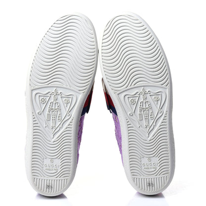 Gucci Lace Crystal Sylvie Web Flower Leaf Womens Ace Sneakers 35.5 Wisteria Perfect Pink 7 of 11