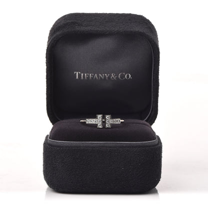 Tiffany 18K White Gold Diamond T Wire Ring 50 5.25 6 of 6