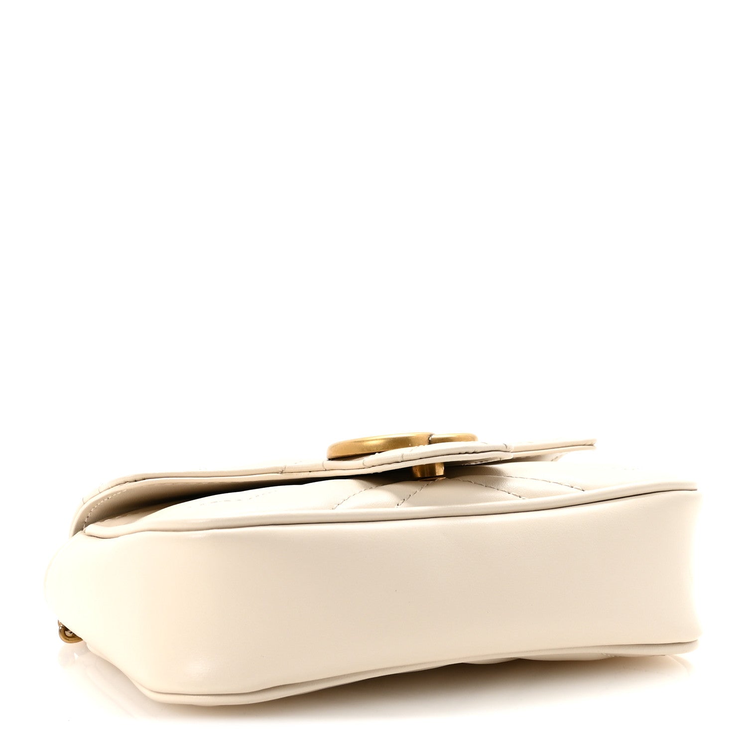 Gucci Calfskin Matelasse Super Mini GG Marmont Shoulder Bag White 4 of 10