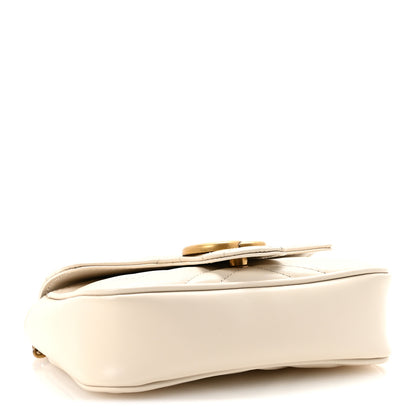 Gucci Calfskin Matelasse Super Mini GG Marmont Shoulder Bag White 4 of 10
