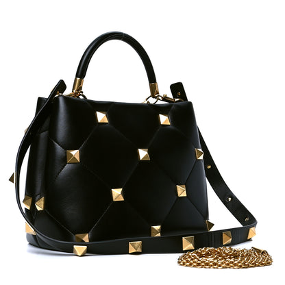 Valentino Garavani Nappa Roman Stud The Handle Bag Black 2 of 5