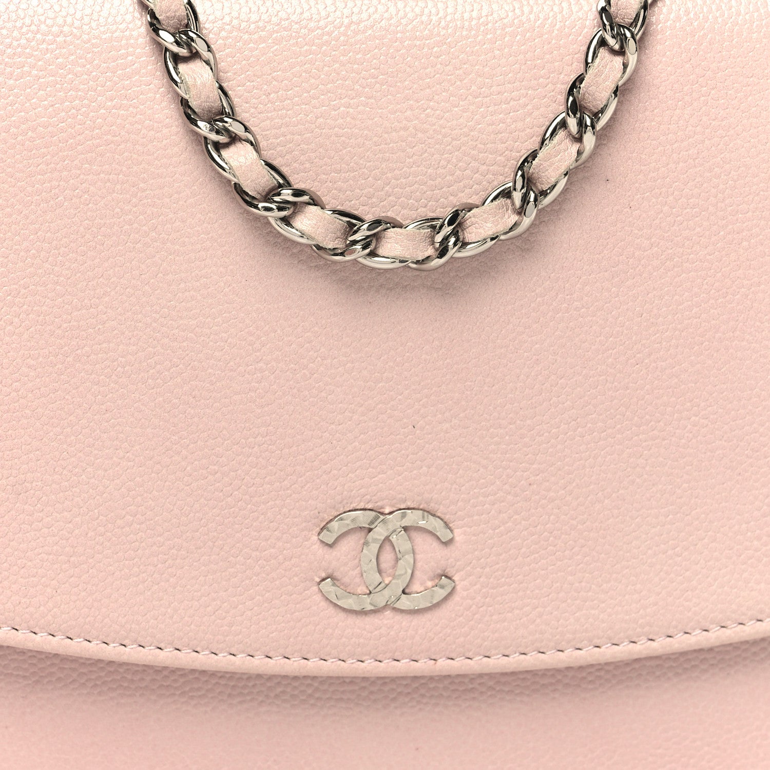 Chanel Caviar Sevruga Wallet on Chain WOC Pink 9 of 12