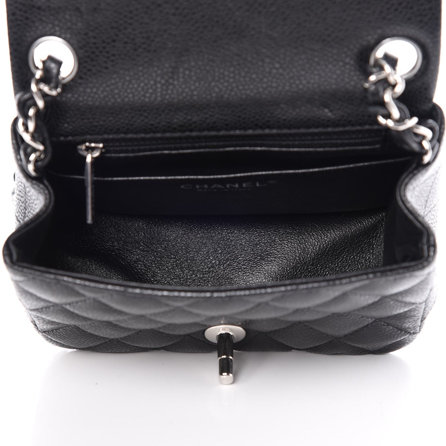 Caviar Quilted Mini Square Flap Black